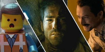 From L to R: Taron Egerton as Henk Rogers, Ryan Reynolds as Paul Conroy, and Emmitt voiced by Chris Pratt