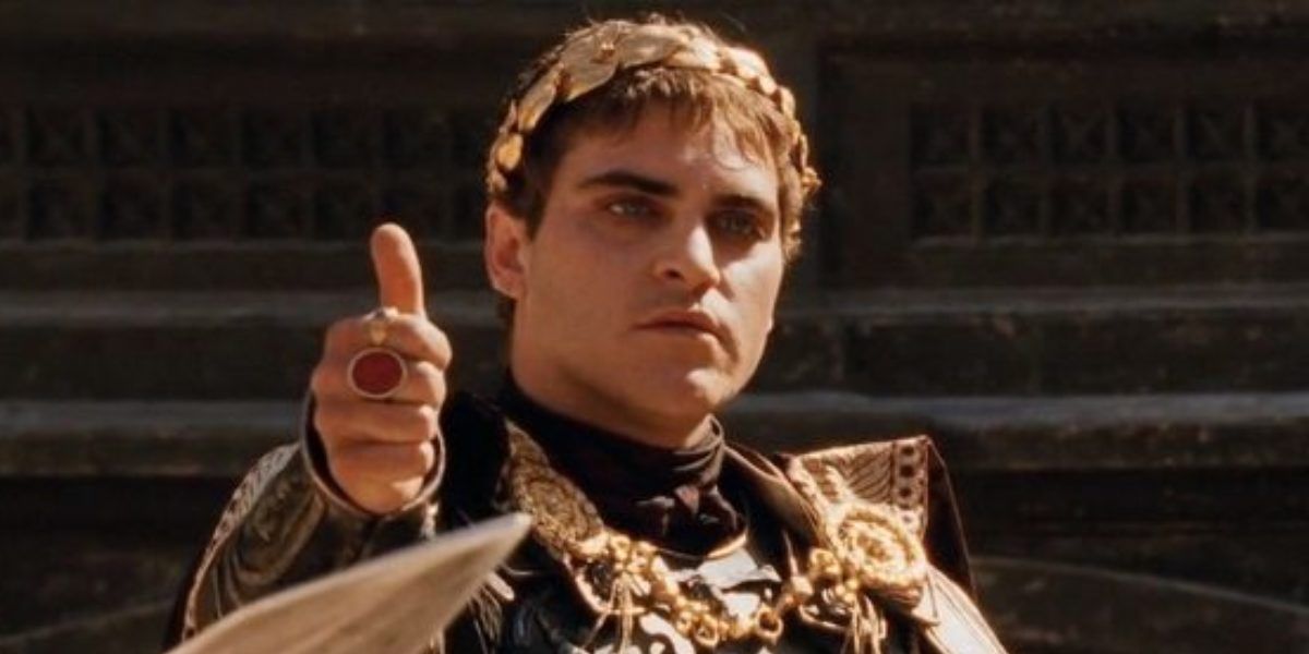 Joaquin Phoenix dans le rôle de Commodus dans Gladiator