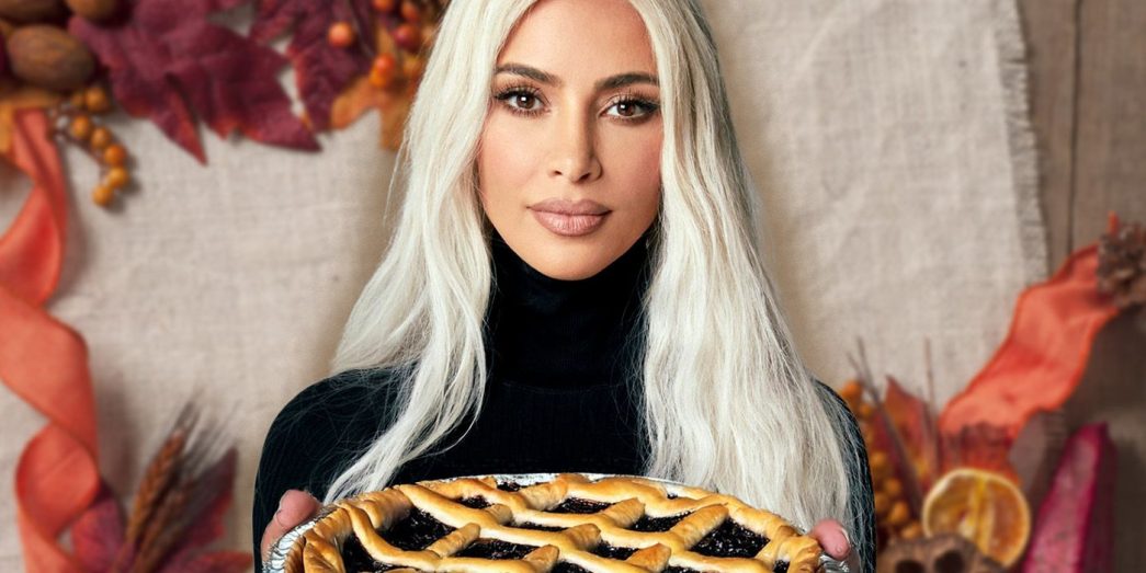 Custom image of Kim Kardashian holding a pie