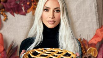 Custom image of Kim Kardashian holding a pie