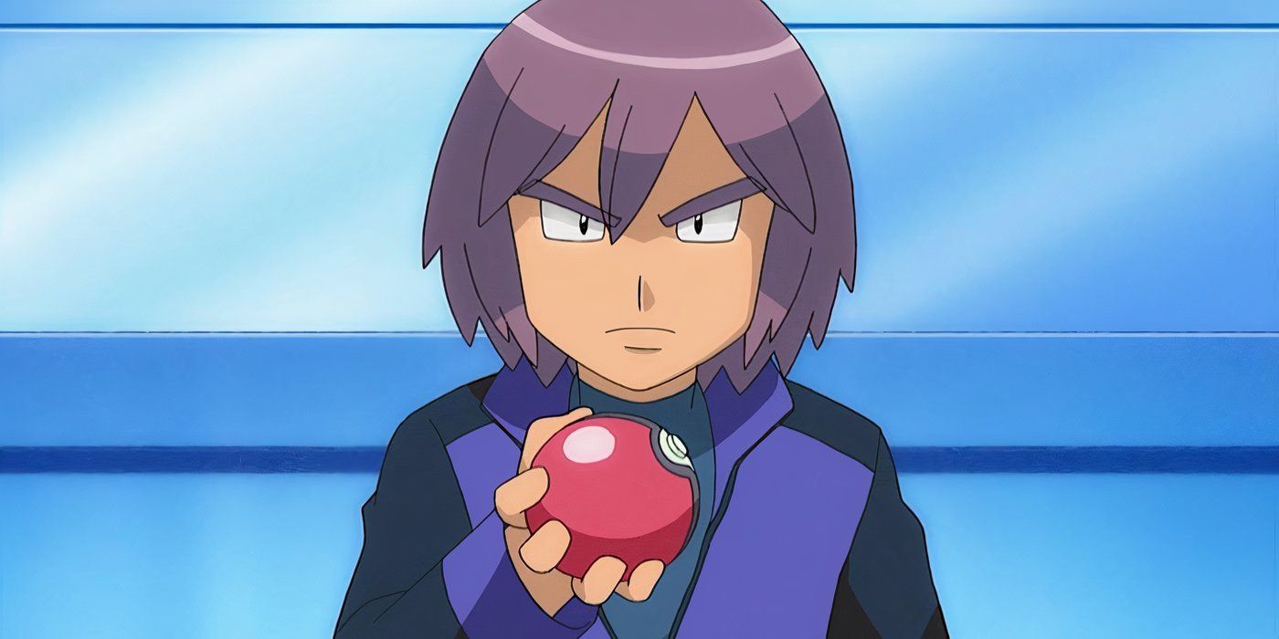 Paul tenant une Poke Ball dans Pokémon : Diamant et Perle