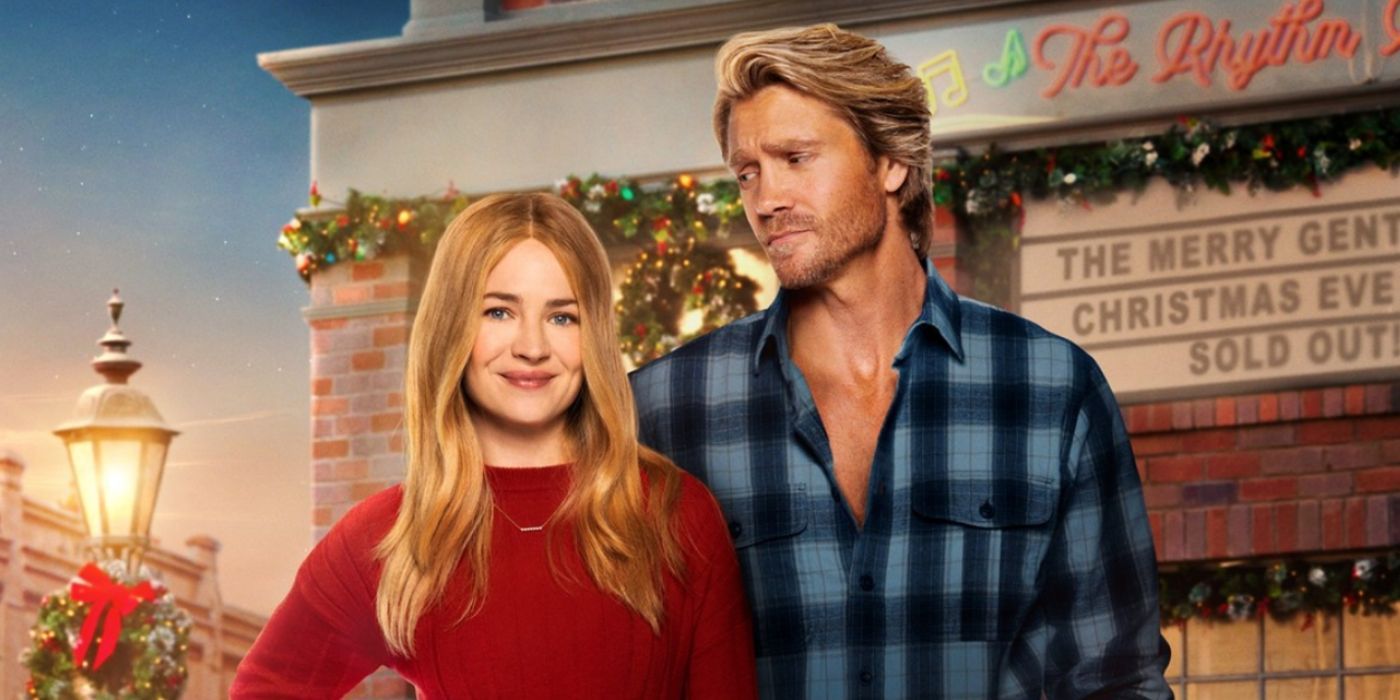 Britt Robertson et Chad Michael Murray posant ensemble sur la pochette de « The Merry Gentlemen ».