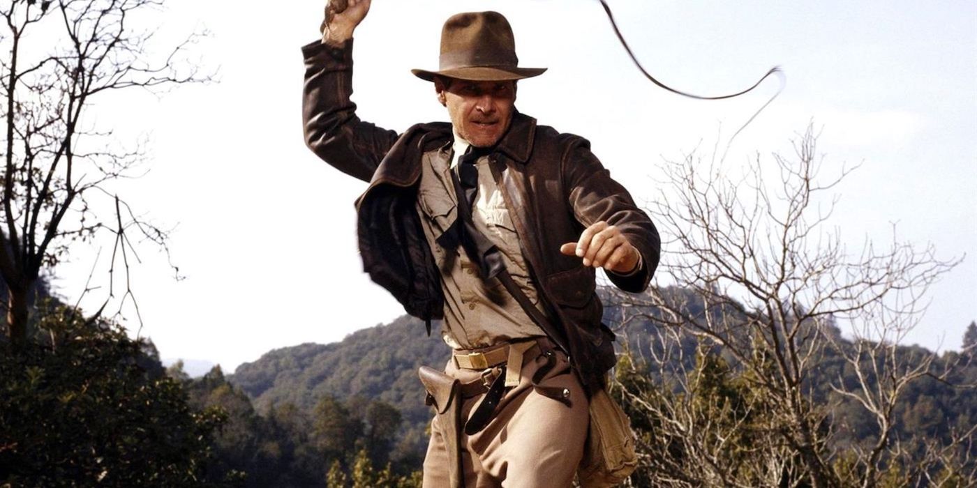 Harrison Ford dans le rôle d'Indiana Jones dans Les Aventuriers de l'arche perdue