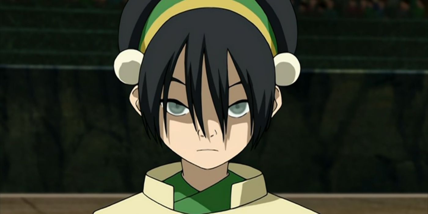 Toph Beifong as the Blind Bandit stares down the camera in Avatar The Last Airbender