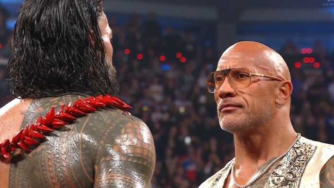 The Rock confronts Roman Reigns on WWE Raw