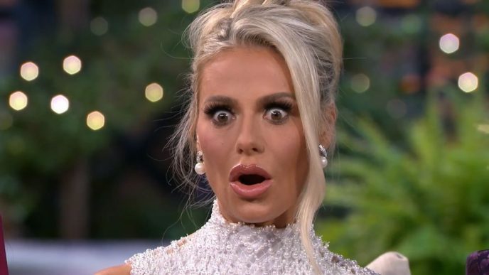 The Real Housewives of Beverly Hills Dorit Kemsley at the reunion looking shocked